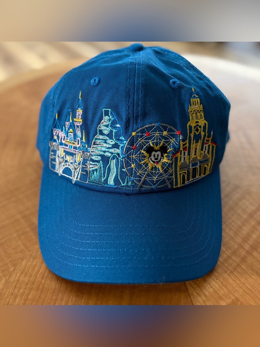 Disney Blue Embroidered Theme Park Adult Baseball Hat